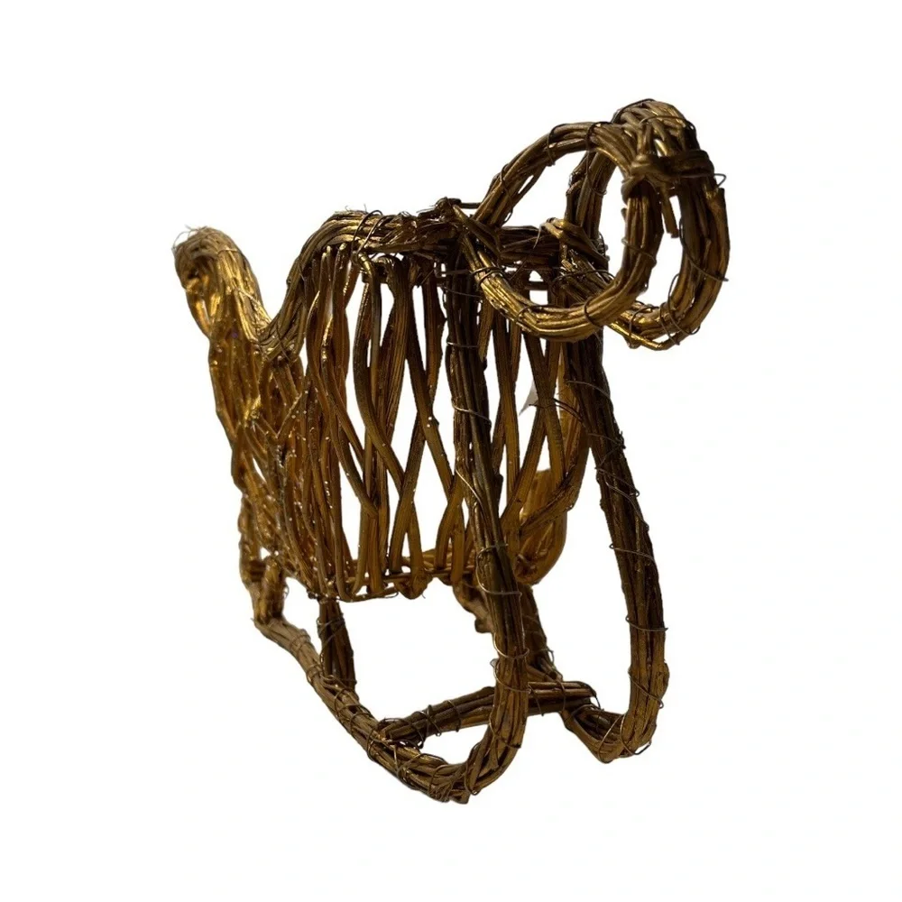 Wicker‎ Sleigh Basket Natural Rattan Santa Claus Christmas Floral Arrangement